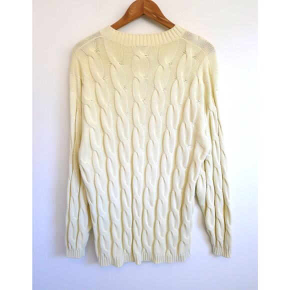 MALO Cotton Cable Knit Fisherman Pullover Sweater Italy YOOX Farfetch 44 M $770 - Picture 5 of 9
